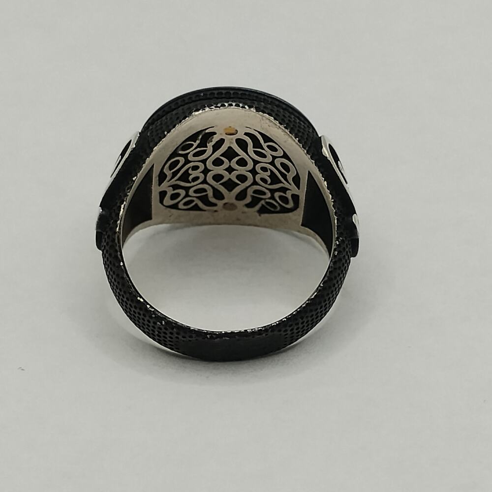 Eagle Ring in Matt Black Finish on Sterling Silver sz 9 - Picture 3 of 6